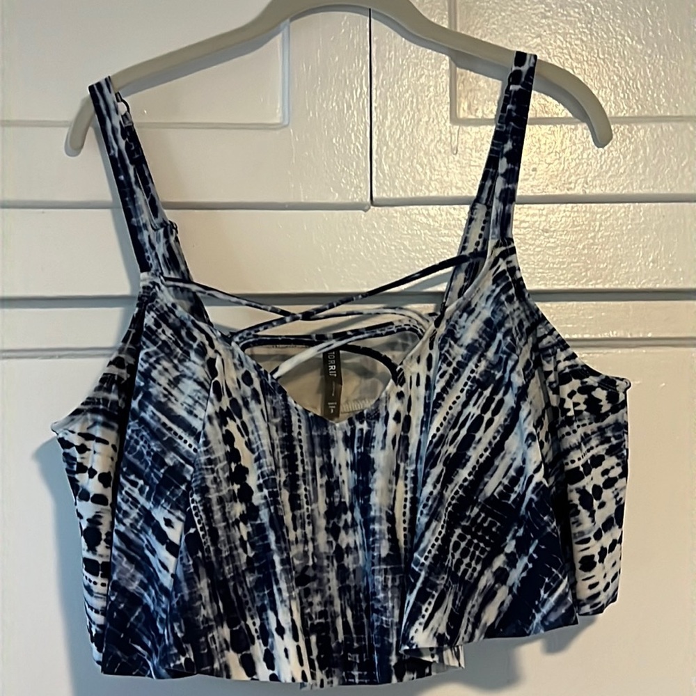 Torrid 3X ruffle swim top